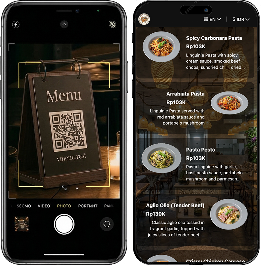 Digital QR menu