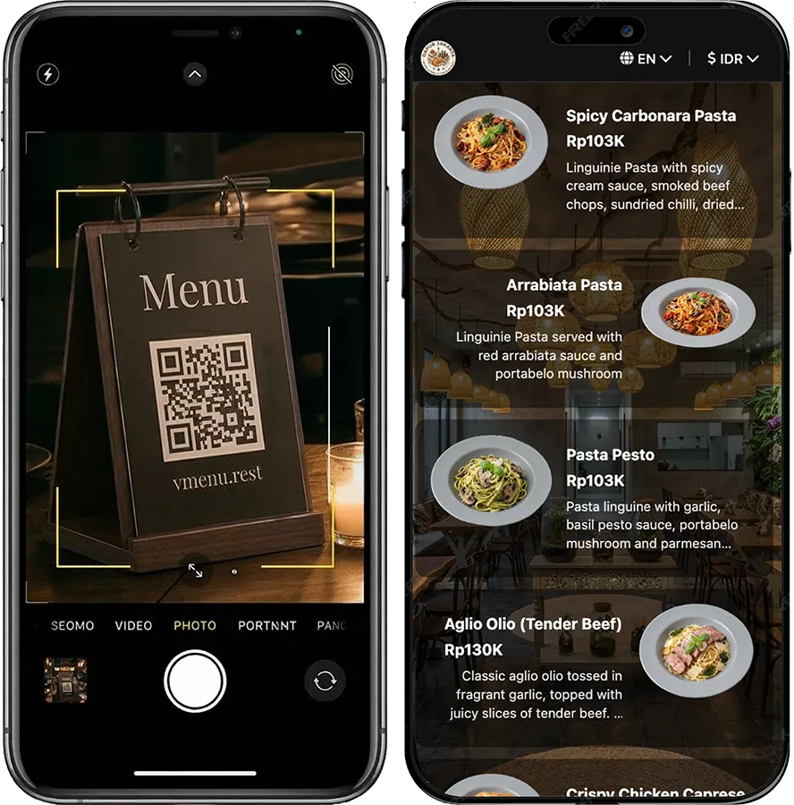 Digital QR menu